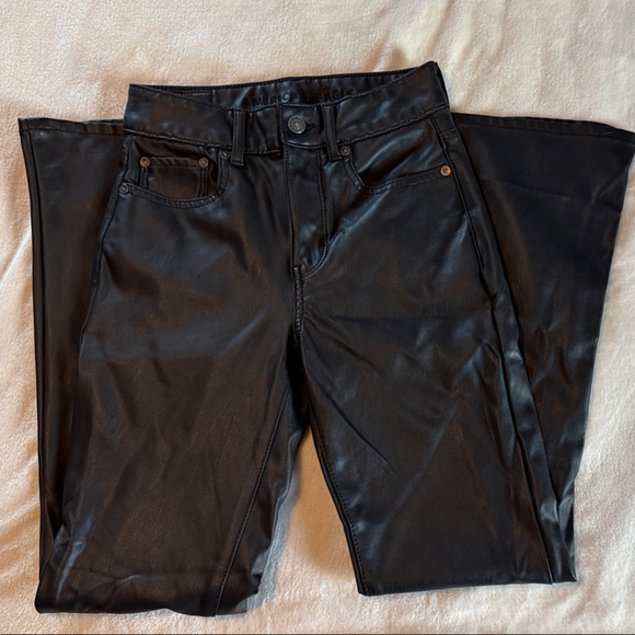 American Eagle Outfitters Shiny Black Faux Leather Pants - Picture 9 of 9